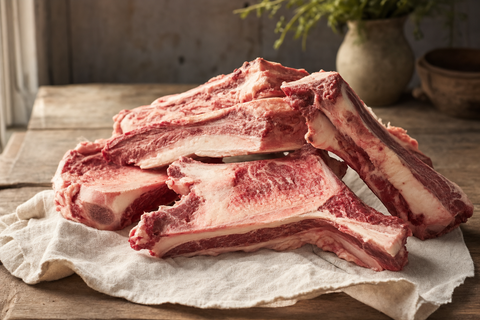 Raw beef brisket bone for dogs, a large chew for dental health and calcium