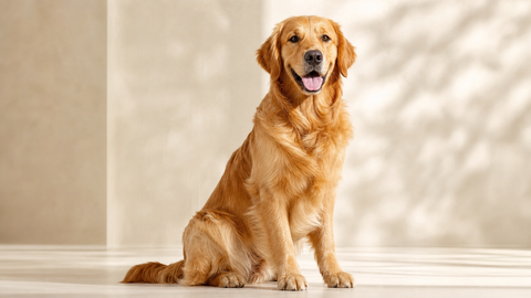 Healthy alert golden retriever representing research backed raw feeding nutrition study
